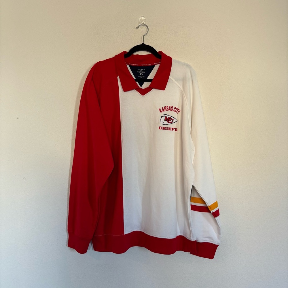 Tommy Hilfiger Red White Kansas City Chiefs Spencer Polo Sweater
